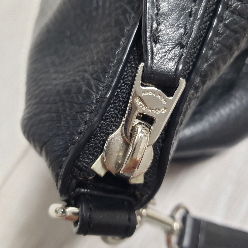 Coach F36675 Pebble Leather Kelsey Satchel Handbag Black with Silver Hardware - Picture 4 of 16